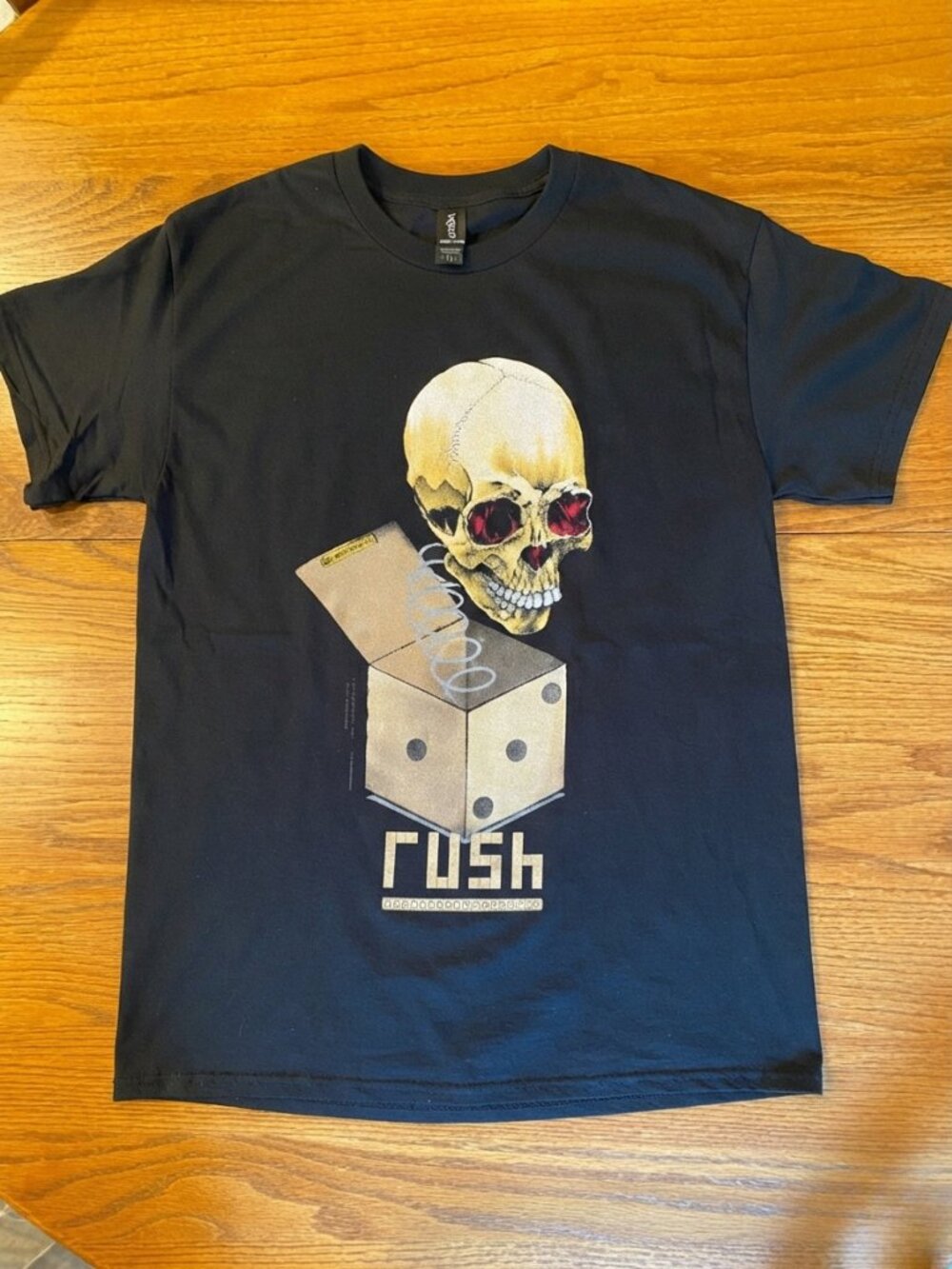 Rush Skull Jack-in-the-Box Dice Graphic Vintage Black T-Shirt
